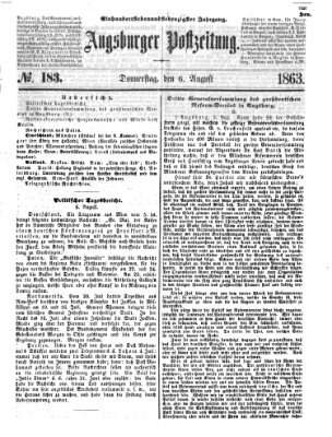 Augsburger Postzeitung Donnerstag 6. August 1863