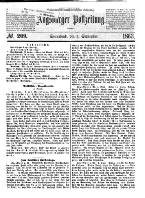 Augsburger Postzeitung Samstag 5. September 1863