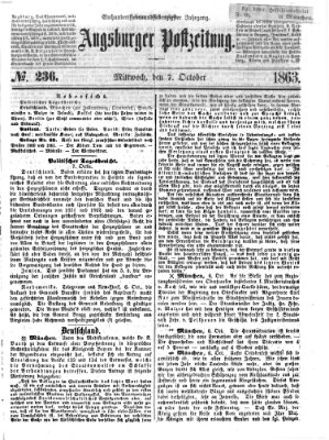 Augsburger Postzeitung Mittwoch 7. Oktober 1863