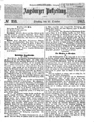 Augsburger Postzeitung Dienstag 27. Oktober 1863