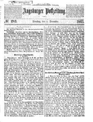 Augsburger Postzeitung Dienstag 1. Dezember 1863