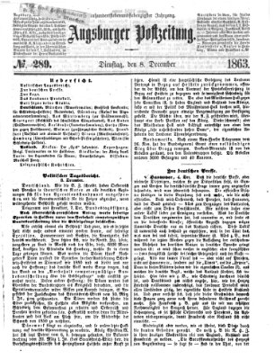Augsburger Postzeitung Dienstag 8. Dezember 1863