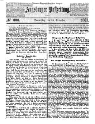 Augsburger Postzeitung Donnerstag 24. Dezember 1863