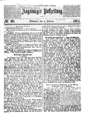Augsburger Postzeitung Mittwoch 3. Februar 1864
