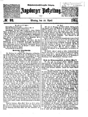 Augsburger Postzeitung Montag 18. April 1864