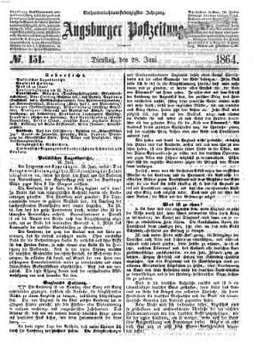 Augsburger Postzeitung Dienstag 28. Juni 1864