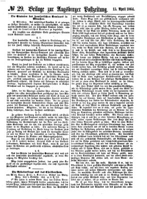 Augsburger Postzeitung Freitag 15. April 1864