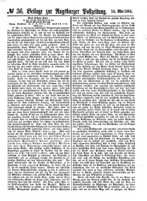 Augsburger Postzeitung Samstag 14. Mai 1864