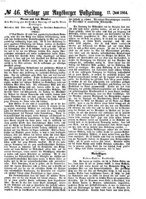 Augsburger Postzeitung Freitag 17. Juni 1864