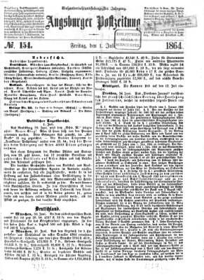 Augsburger Postzeitung Freitag 1. Juli 1864