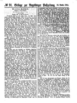 Augsburger Postzeitung Mittwoch 23. November 1864