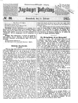 Augsburger Postzeitung Samstag 11. Februar 1865