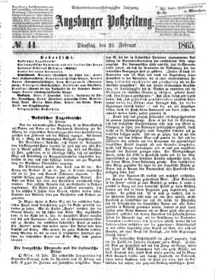Augsburger Postzeitung Dienstag 21. Februar 1865