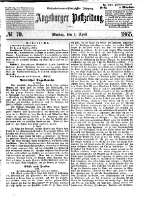 Augsburger Postzeitung Montag 3. April 1865