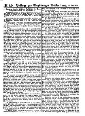 Augsburger Postzeitung Mittwoch 21. Juni 1865
