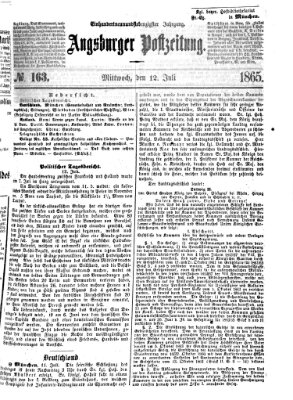 Augsburger Postzeitung Mittwoch 12. Juli 1865