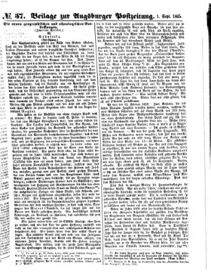 Augsburger Postzeitung Freitag 1. September 1865