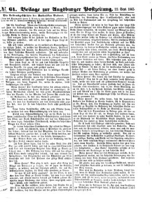 Augsburger Postzeitung Freitag 22. September 1865