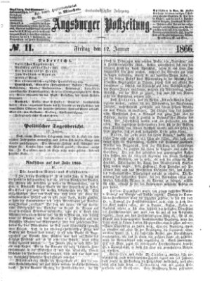 Augsburger Postzeitung Freitag 12. Januar 1866