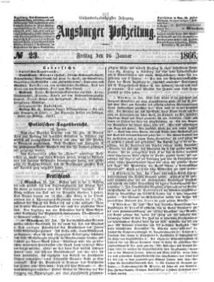 Augsburger Postzeitung Freitag 26. Januar 1866