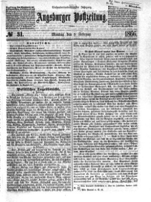Augsburger Postzeitung Montag 5. Februar 1866