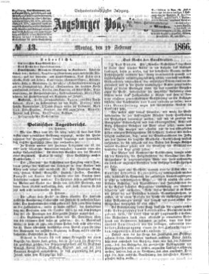 Augsburger Postzeitung Montag 19. Februar 1866