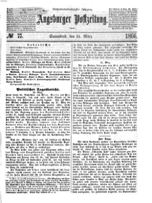 Augsburger Postzeitung Samstag 31. März 1866