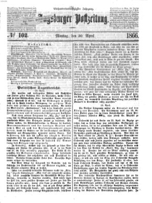 Augsburger Postzeitung Montag 30. April 1866