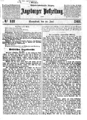 Augsburger Postzeitung Samstag 16. Juni 1866