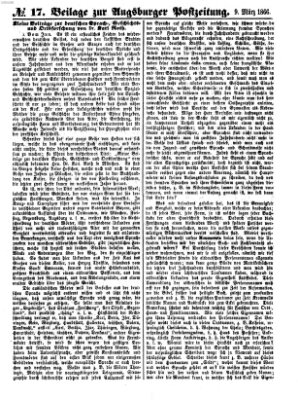 Augsburger Postzeitung Freitag 9. März 1866
