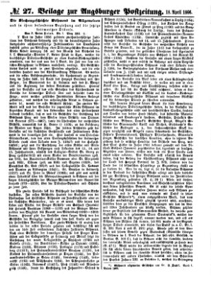 Augsburger Postzeitung Mittwoch 18. April 1866