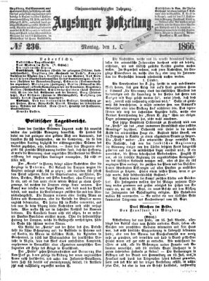 Augsburger Postzeitung Montag 1. Oktober 1866