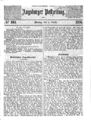 Augsburger Postzeitung Montag 5. November 1866