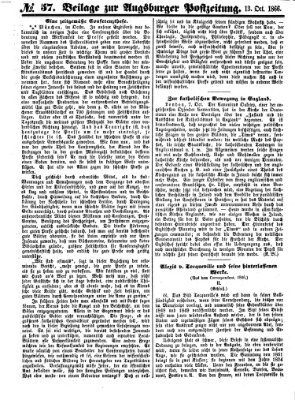 Augsburger Postzeitung Samstag 13. Oktober 1866