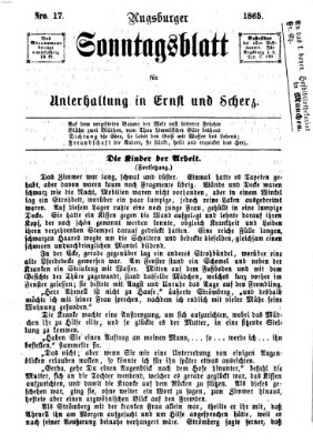 Augsburger Sonntagsblatt für Unterhaltung in Ernst und Scherz (Augsburger Postzeitung) Sonntag 30. April 1865