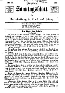 Augsburger Sonntagsblatt für Unterhaltung in Ernst und Scherz (Augsburger Postzeitung) Sonntag 20. August 1865