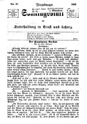 Augsburger Sonntagsblatt für Unterhaltung in Ernst und Scherz (Augsburger Postzeitung) Sonntag 26. November 1865