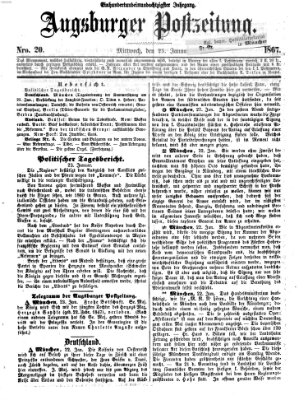 Augsburger Postzeitung Mittwoch 23. Januar 1867