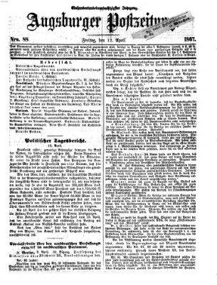 Augsburger Postzeitung Freitag 12. April 1867
