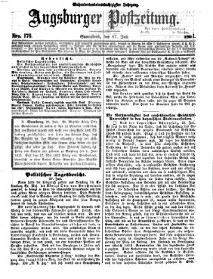 Augsburger Postzeitung Samstag 27. Juli 1867