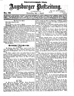 Augsburger Postzeitung Donnerstag 1. August 1867