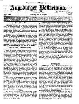 Augsburger Postzeitung Montag 9. September 1867