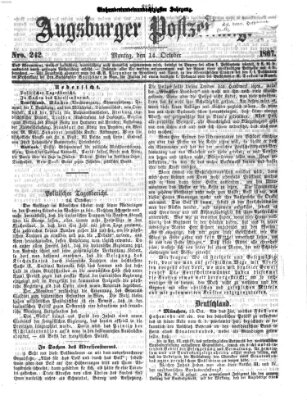 Augsburger Postzeitung Montag 14. Oktober 1867