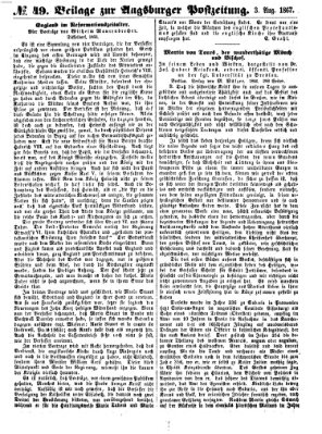 Augsburger Postzeitung Samstag 3. August 1867
