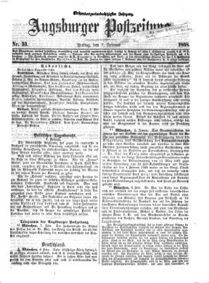 Augsburger Postzeitung Freitag 7. Februar 1868
