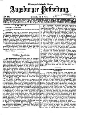 Augsburger Postzeitung Mittwoch 1. April 1868