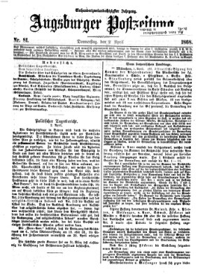 Augsburger Postzeitung Donnerstag 2. April 1868