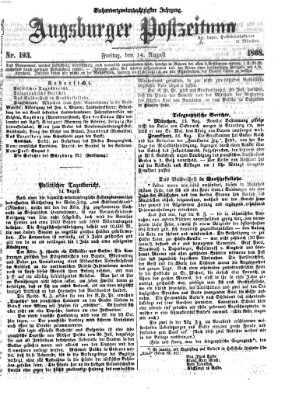 Augsburger Postzeitung Freitag 14. August 1868