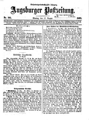 Augsburger Postzeitung Montag 17. August 1868
