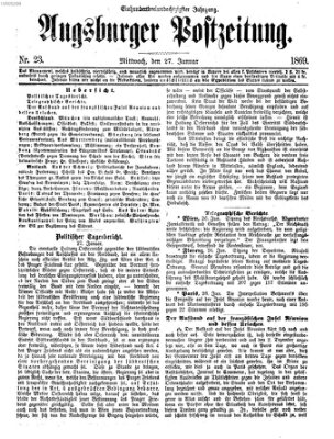 Augsburger Postzeitung Mittwoch 27. Januar 1869